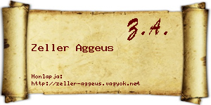 Zeller Aggeus névjegykártya